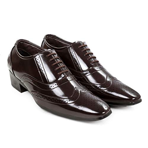 Image of BXXY TAN Height Increasing British Full Brogue Shoes for Men