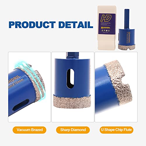 HIGHDRIL Diamond Tile Drill Bit - 35mm Diamond Hole Saw for Porcelain Ceramic Granite Marble with Hex Shank Fixed on Electric Drill - Image 4
