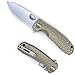 Western Active Honey Badger Pocket Knife Flipper EDC Knife for Hunting, Fishing, Tactical. Deep Pocket Carry Clip Gift Box with Torx Wrench (Tan-D2, Large 3.98oz - 4.6" Closed - 3.63" Blade)