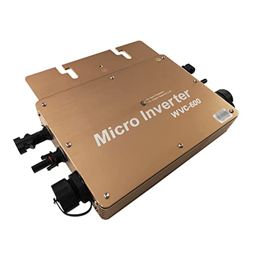 HQPCAHL Micro Inversor De Conexión A Red Solar De 600 W, MPPT Inversor De Conexión A Red, Micro Inversor De Conexión A Red De Energía Solar A Prueba De Agua,Gold Cover