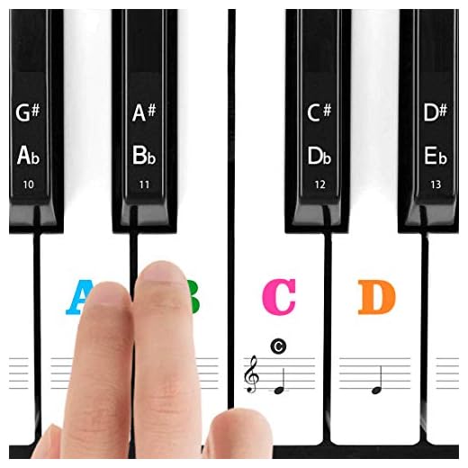 HONGECB Piano Klistermärke För 37/49/54/61/88 Vita Och Svarta Tangenter, Transparent, Tunnare Noter Klistermärke Med Större Bokstäver, Enkla Instruktioner För Barn, Piano Nybörjare Och Veteraner
