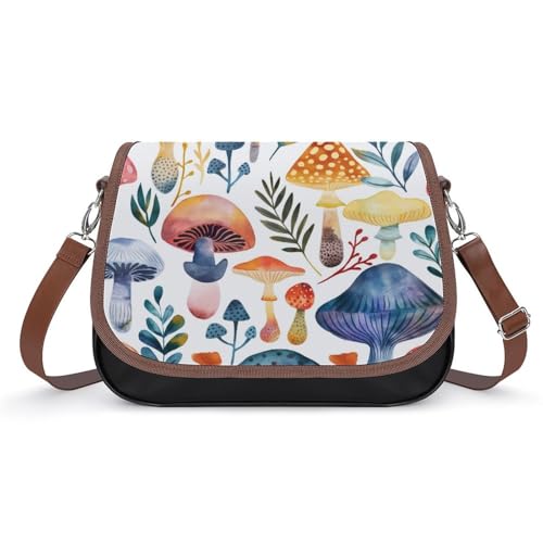Sacoche en cuir pour femmes avec bandoulière, imprimé artistique et étanche