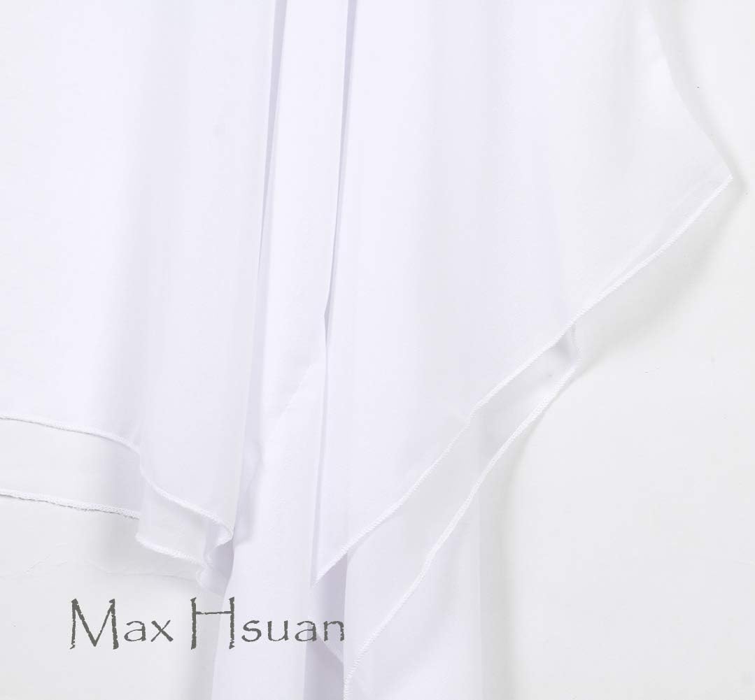 Max Hsuan Womens Summer Solid Sheer Batwing Blouse Chiffon Caftan Poncho Tunic Top Plus Size Cover up - Image 5