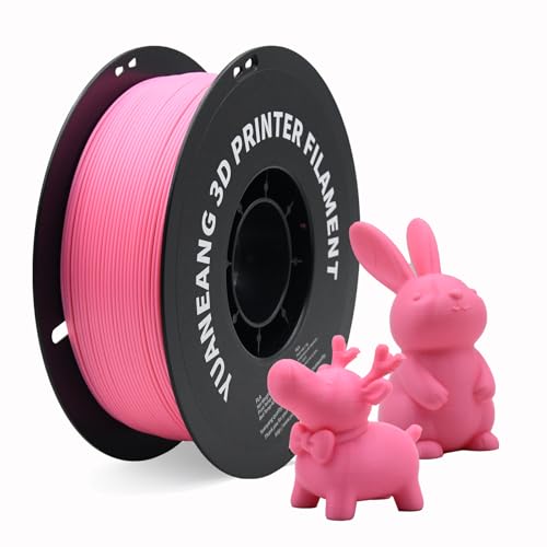 YUANEANG Pink PLA 3D Printer Filament 1.75mm, 1kg Spool, ±0.03mm Precision, Low-Warp & Easy Printing, Ideal for Models, 