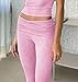 ZFLM Women's Wide Leg Sports Yoga Pants Women's High Waist Fashionable Loose Bellbottom Pants Pink
