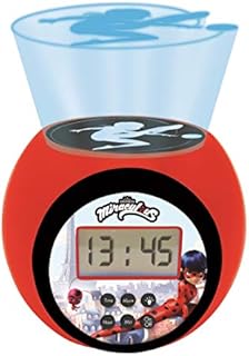 Paw Patrol Marshall,Rubble,Chase,Stella and Everest Projector alarm clock with snooze function and alarm function ,Night light with timer , LCD screen, battery operated , Blue / Red, RL977PA