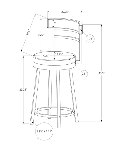Butaco giratorio de altura para barra, 39", tela beige, estructura de metal negro, estilo contemporáneo, juego de 2 miniatura 3