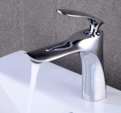 Robinet mitigeur de salle de bain avec réglage eau chaude et froide fini chrome brillant