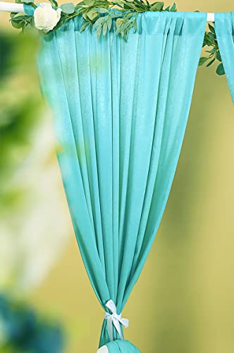 Sherway 2 Panels 4.8 Feet X 10 Feet Aqua Thick Satin Wedding Backdrop Drapes, Non-Transparent Turquoise Window Curtains For Party Ceremony Stage Decoration #TOP7