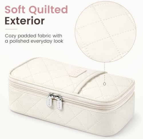 Sooez Cute Pencil Case, Soft Quilted Pencil Pouch, Large Pen Pencil Bag