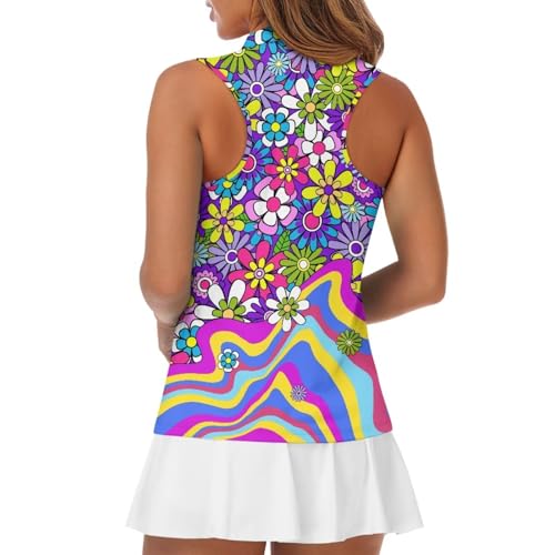 POLERO Sleeveless Women Golf Shirts Zip Up V Neck Workout Tops with Collar Casual Athletic Shirt3