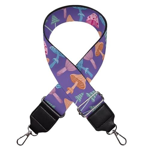 Image of TODIYADDU Colorful Mushrooms Handbag Strap with Cute Pattern Handbag Straps Long Strap Purse Wide Shoulder Strap Fit for Wallet Photography Enthusiast for Valentine's Day Travel Fit for Canvas Bag