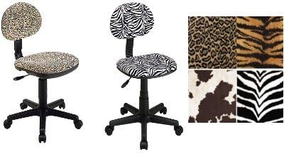 SC117-245 OFFICE STAR WORK SMART BOBCAT ANIMAL PRINT FABRIC ARMLESS DESK CHAIRS