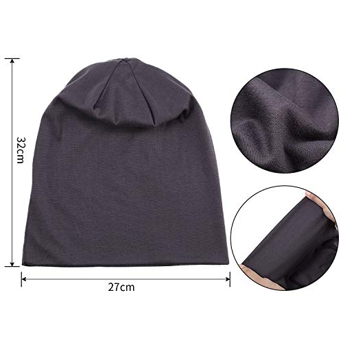 Outus 6 Pieces Thin Knit Slouchy Beanies Cap Cotton Chemo Sleep Cap Dwarf Hat For Women Men #TOP1