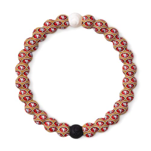 Lokai Silicone Beaded Bracelet for Men & Women NFL Football Collection - San Francisco 49ers Logo Medium - Silicone Jewelry Fashion Bracelet Slides-On for Comfortable Fit