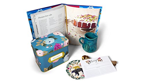 Polite Society Blue Floral Recipe Box | 24 Size 4X6 Recipe Cards & 12 Dividers | Vintage Style Recipe Tin #TOP7