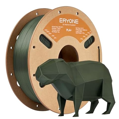ERYONE Filament PLA+ 1.75 mm,3D Printing Filament PLA Plus for Most FDM 3D Printers,Dimensional Accuracy +/- 0.03 mm,1 kg (2.2 lbs) / Spool, Army Green