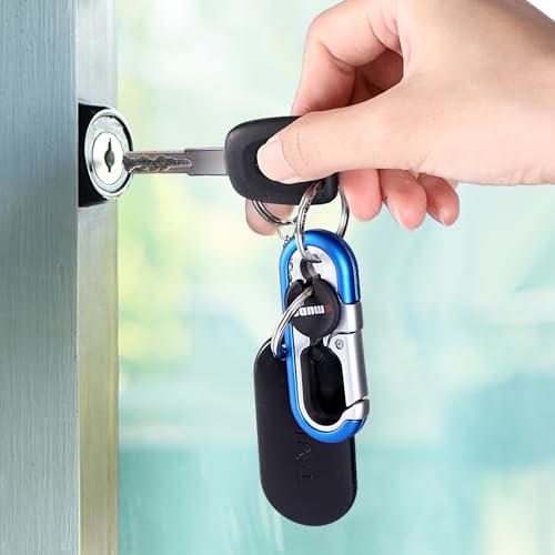 2 PCS Porte-clés Mousqueton Voiture, Double Anneau, Bleu+Rouge – vue 5