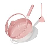 【Healthy & Non-Stick】Our Ceramic Saute Pan with lid features a natural ceramic coating, free from harmful chemicals such as PFOA, PFAS, PTFE, lead, and cadmium, making it healthy and non-toxic. Enjoy healthy, low-fat meals with minimal oil required. ...