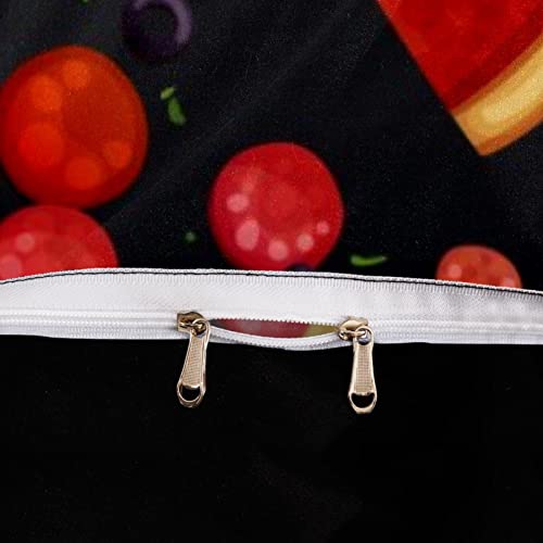 Xinxunfushi Italian Pizza Duvet Cover Set, 3 Pieces Bedding Set With Zipper Closure, 2 Pillow Shams 1 Duvet Cover, Comforter Cover For Children/Kids Twin Size #TOP5