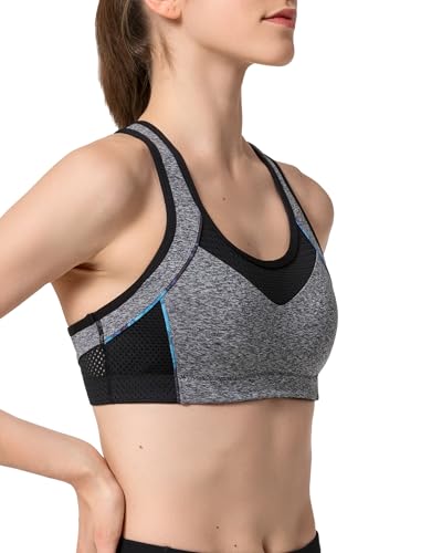 Image of Yvette Sports Bras for Women High Impact Support Racerback Sports Bra Plus Size No Underwire for Running Workout