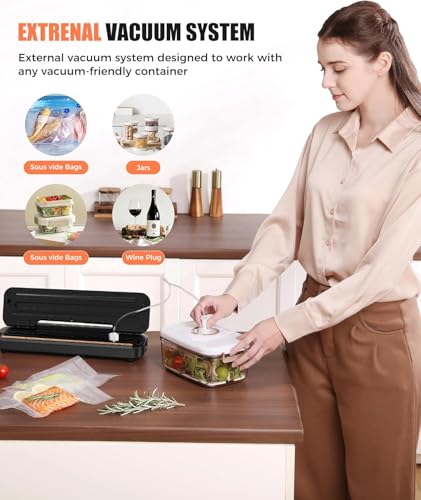 Image of Smart Saver Automatic 1 Vacuum Sealer Cutter Machine for Food, Vacuum Sealer Machine for Packing, 50 Vacuum Sealer Bags for Food, 1 Roll.
