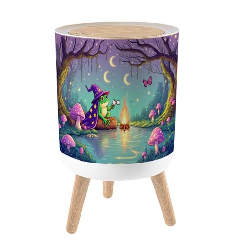 Caneca de basura plástica con tapa y patas 7L