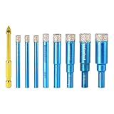 9 Têtes De Bits, Accessoires D'Installation De Carreaux De Céramique, Accessoires De Décoration De Maison, Ouvre-Trou En Verre, Foret Au Diamant.