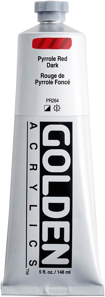 GOLDEN Heavy Body Acrylics, Pyrrole Red Dark, 5 fl. oz. Tube, Professional Acrylic Paint, Semi-Opaque