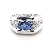  Brillaxis Bague or blanc saphir ceylan diamants - 75
