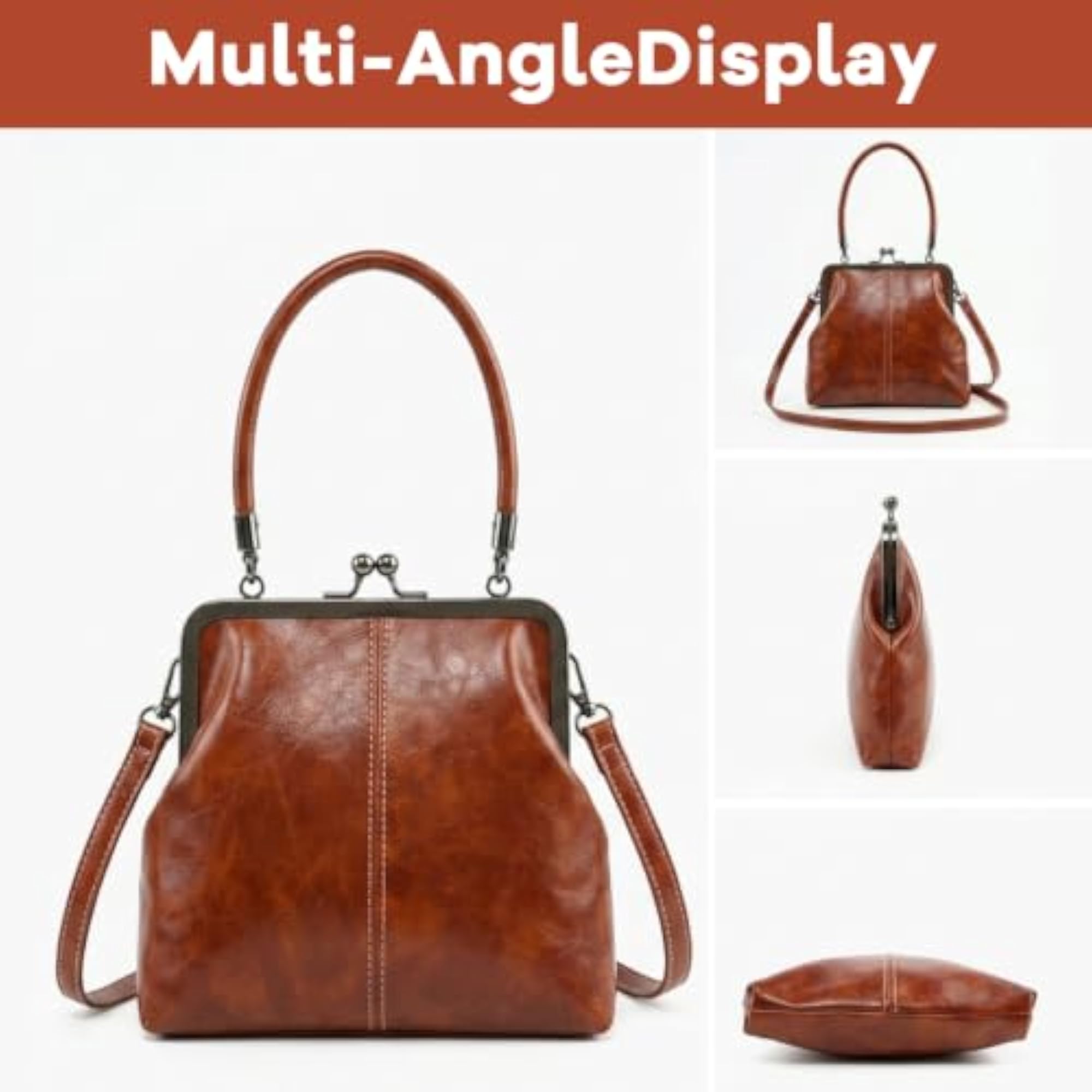 Sling Bag Vintage PU Leather Crossbody Purse