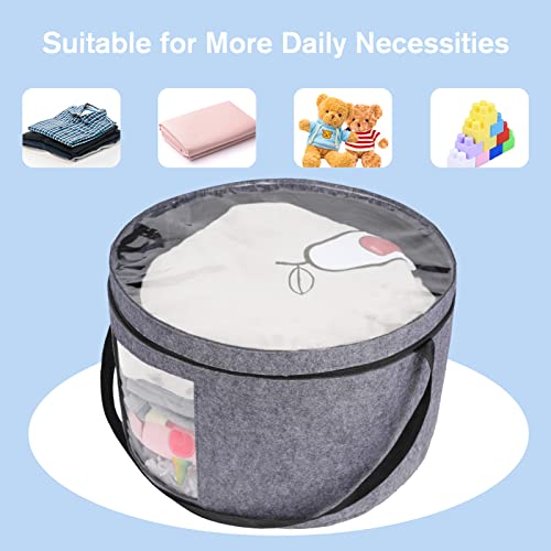 Zituri Hat Box, Hat Boxes For Women / Men Storage, Cowboy Hat Box With Transparent Lid, Stuffed Animal Toy Storage | Felt Stackable Round Pop-Up Container (Large 1) #TOP2