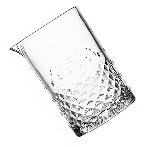 Holibanna Bicchiere Da Bar Per Mescolare Cocktail in Vetro Di Cristallo 700 Ml Base Pesante e Design Intagliato Antiscivolo Per Professionisti e Amatori