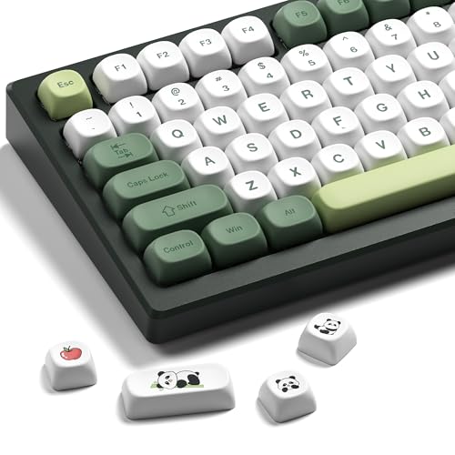 XVX MOA Profile Matcha Panda PBT Dye-Sub Keycaps Set, 143-Key Green &...