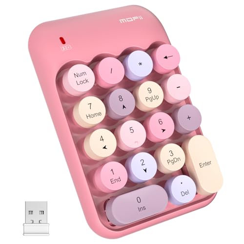 MOFII Wireless Number Pads - Pink Numeric Keypad 18 Keys