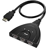Hdmi Switcher Splitter 3 In 1 out with High Speed Pigtail Cable Supports 1080P&3D, HD Audio (HDMI Switch)
