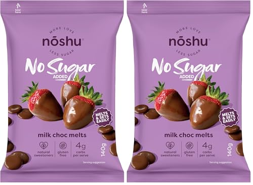 Noshu No Sugar Added Milk Choc Melts 140g (Pack of 2)