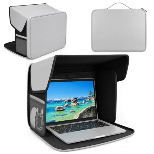 Laptop Sun Shade, Fits 12-16 Inch Laptop, Privacy Laptop Tent, Anti-Glare