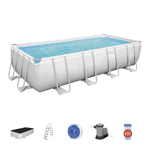 Bestway Power Steel™ 18' X 9' X 48&Quot;/5.49M X 2.74M X 1.22M Rectangular Pool Set