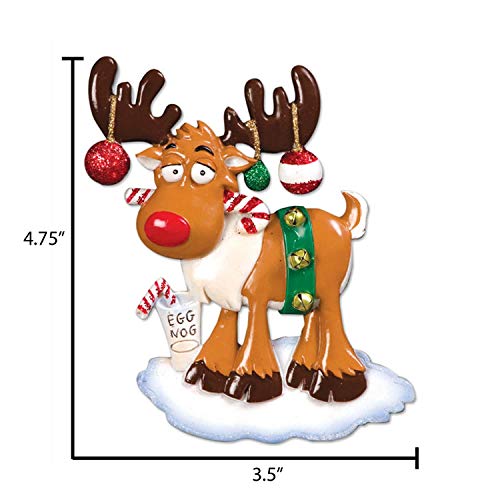 Personalized Reindeer Christmas Ornaments - Moose Christmas Ornaments, Antler Christmas Ornaments, Rudolph Christmas Ornaments, Christmas Reindeer Decor - Christmas Moose - Free Customization #TOP2