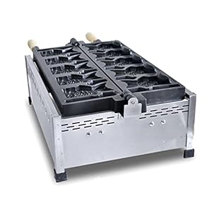 Commercial Non-Stick Gas Type Ice Cream Taiyaki Open Mouth Fish Waffle Maker Stainless Steel Machine