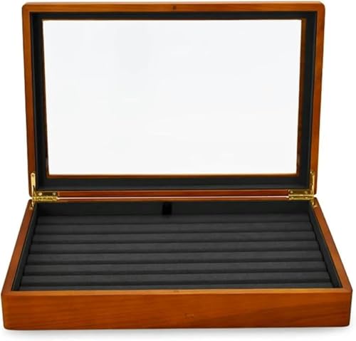 KEuLen Joyero de Madera, Caja Joyero, Joyero Madera, Joyero de Madera con Tapa for Anillos, Pendientes y Collares, Organizador de Joyas Vintage.(Dark Gray)