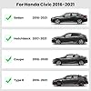 LASFIT Floor Mats for Honda Civic 2016-2021 [Non-Slip] Custom Fit All Weather Car Mats, [Solid and Flexible] Civic Car Accessories, Over 5 Years Lifespan, 1st & 2nd Row