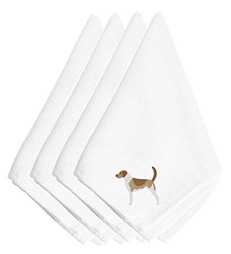 Cadeau pour passionné de chiens | Serviettes American Foxhound brodée Caroline's Treasures lot de 4