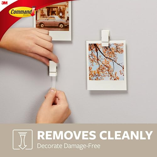 Command Spring Clips 2-Pack (16 Clips + 24 Adhesive Strips), White – Damage-Free Hanging of Photos, Notes, Lightweight Decorations, and Office Organization – No Tools Required - image 5