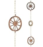 Regal Art & Gift Hanging Ornament for Garden Decor – Colorful Metal Outdoor Hanging Decoration, Weather-Resistant Yard & Patio Ornament, Wheel - Rain Chain - Cast Wheel