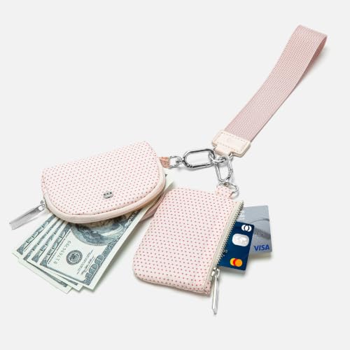 Image of Mum's Memory Mini Zip Around Wristlet Wallets for Women -KeyChain Wallet with Detachable Dual Pouch Wristlet -Key Chain Coin Purse Small Wallets