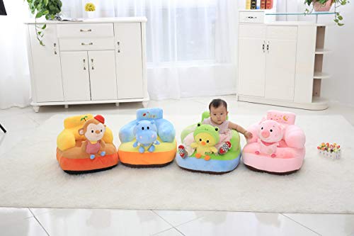 Image of Besties Elephant Shape Baby Soft Plush Cushion Baby Sofa Seat OR Rocking Chair for Kids 6 to 24 Months (Elephant Sofa Chair), Multicolour (Pink)