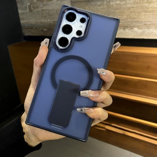 Étui S24 bleu marine idéal en voyage avec son support pliable magnétique