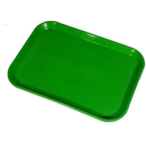 Serving Tray Platter Rectangular Shape Plastic Trays for Drink Breakfast Tea Dinner Coffee Salad Food for Dinning Table Home Kitchen 11x14 Inches Green